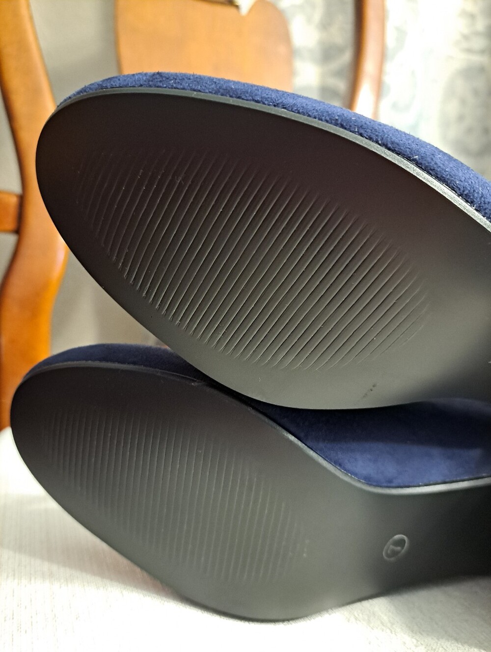 Navy Suede Block Heels - Picture 5 of 11